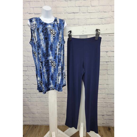 XXSM NAVY A518208 Attitudes by Renee TALL Como Jersey 3Pc Wardrobe Warrior Set - Picture 1 of 3